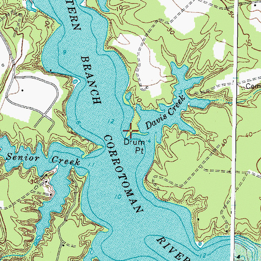 Topographic Map of Drum Point, VA