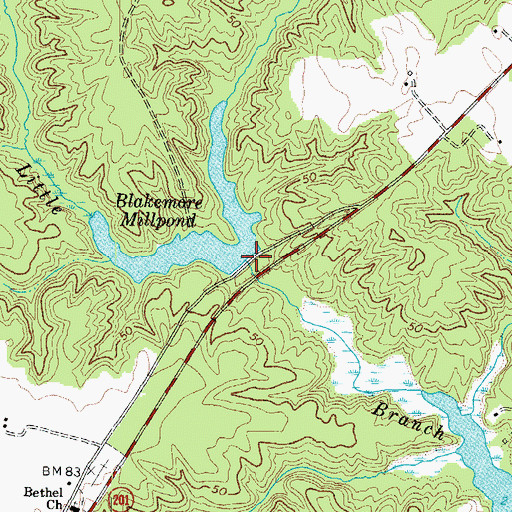 Topographic Map of Foxs Mill Dam, VA