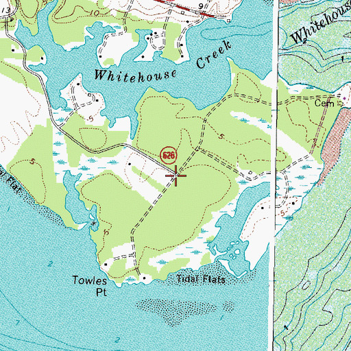 Topographic Map of Lawsons Island, VA