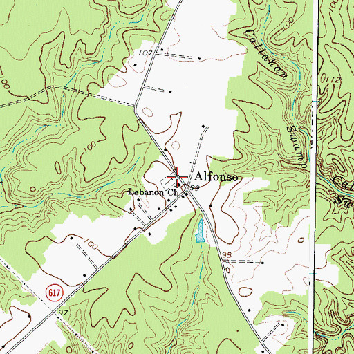 Topographic Map of Lebanon Cemetery, VA