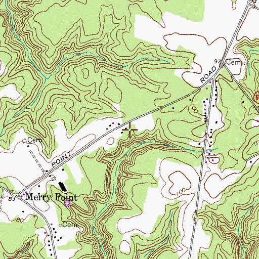 Topographic Map of Merry Point School (historical), VA