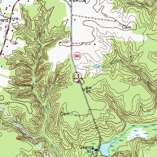 Topographic Map of New Lancaster School, VA