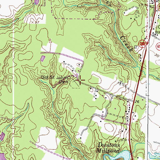 Topographic Map of Old Saint John Baptist Church (historical), VA
