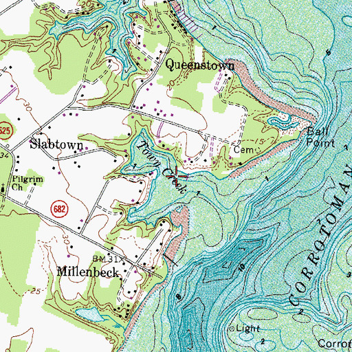 Topographic Map of Port of Rappahannock (historical), VA
