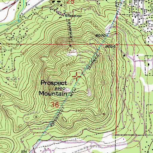 Topographic Map of Prospect Mountain Tunnel, CO