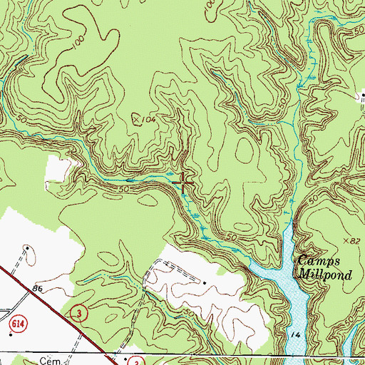 Topographic Map of White Marsh, VA