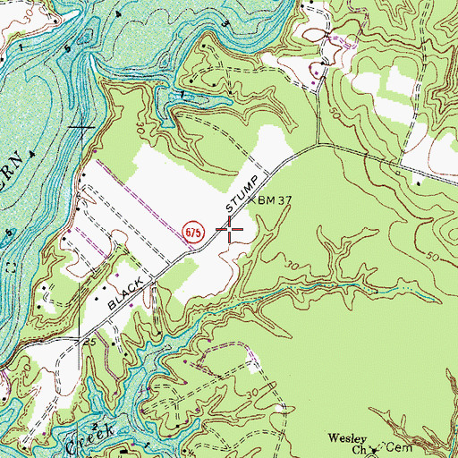 Topographic Map of Black Stump School (historical), VA