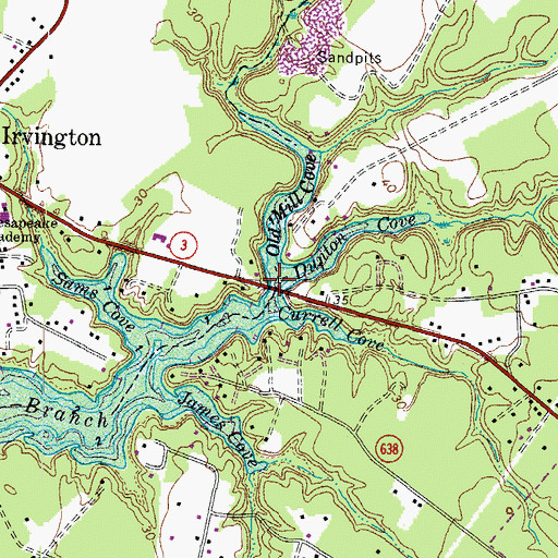 Topographic Map of Carters Creek Bridge, VA