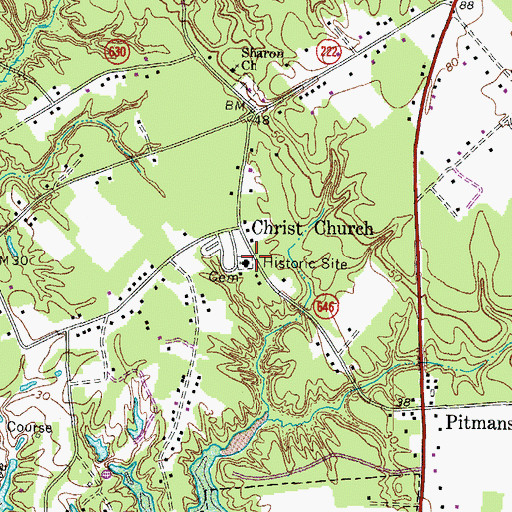 Topographic Map of Christ Church Burying Ground, VA