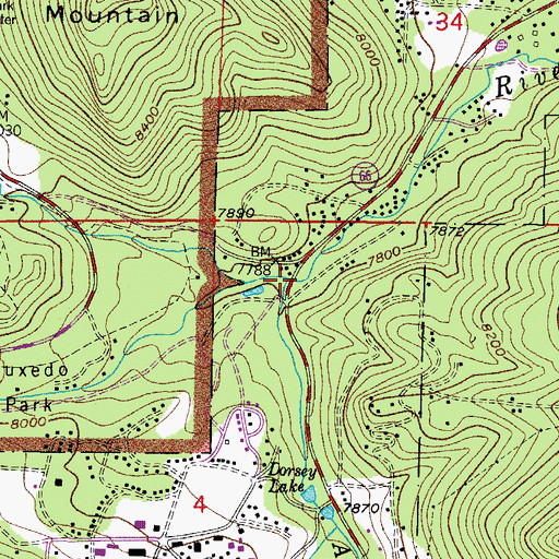 Topographic Map of Aspen Brook, CO