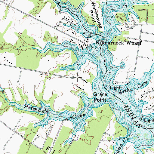 Topographic Map of Grace Point, VA