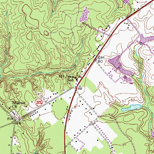 Topographic Map of Mount Jean School, VA