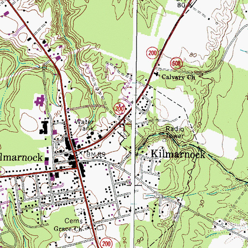 Topographic Map of Palmer Hall, VA