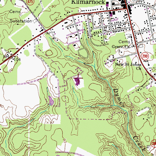 Topographic Map of Rappahannock General Hospital, VA