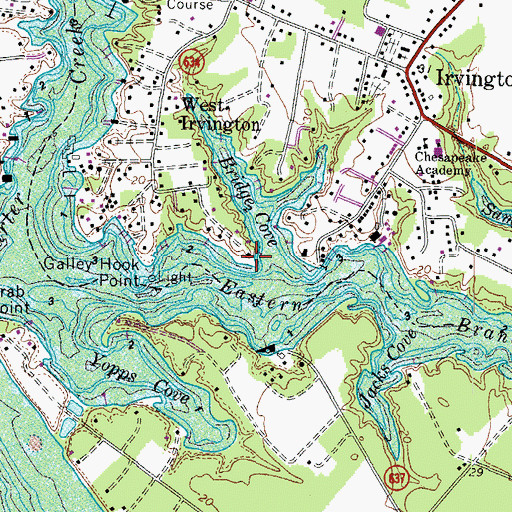 Topographic Map of Rowes Point, VA