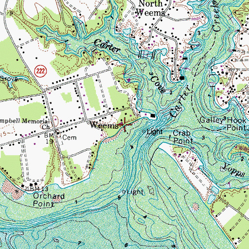 Topographic Map of Sloop Landing, VA