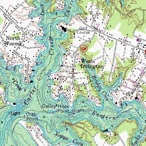Topographic Map of Stevens Neck, VA