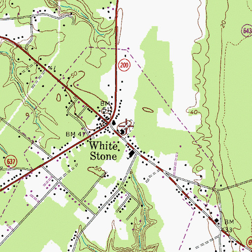 Topographic Map of White Stone United Methodist Church, VA