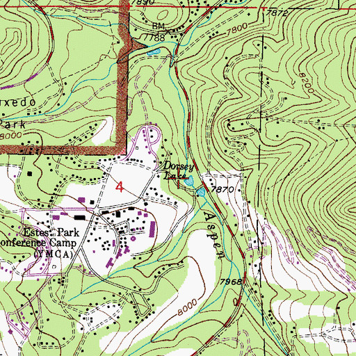 Topographic Map of Dorsey Lake, CO