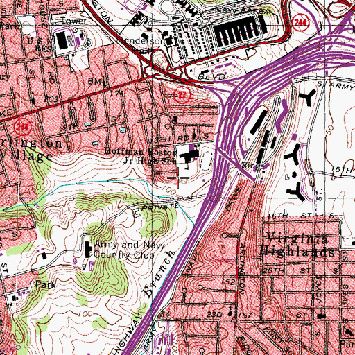 Topographic Map of Arlington Chapel (historical), VA