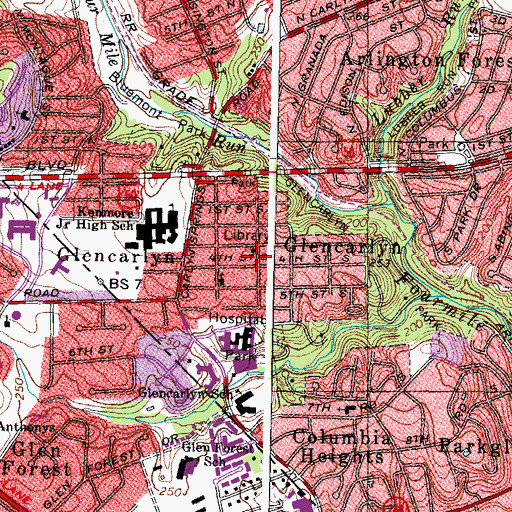 Topographic Map of Ball - Carlin Cemetery, VA