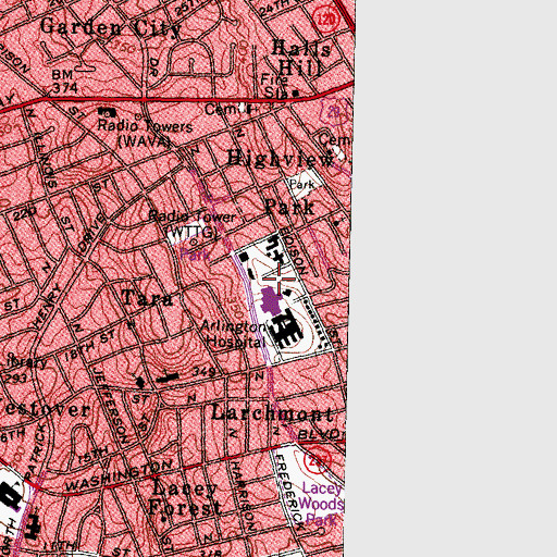 Topographic Map of Basil Halls Family Graveyard (historical), VA