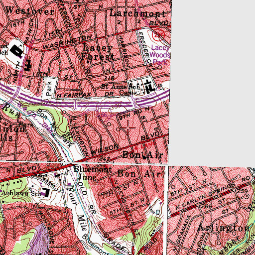 Topographic Map of Brockwood, VA