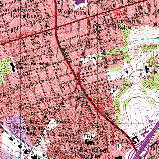 Topographic Map of Green Valley, VA