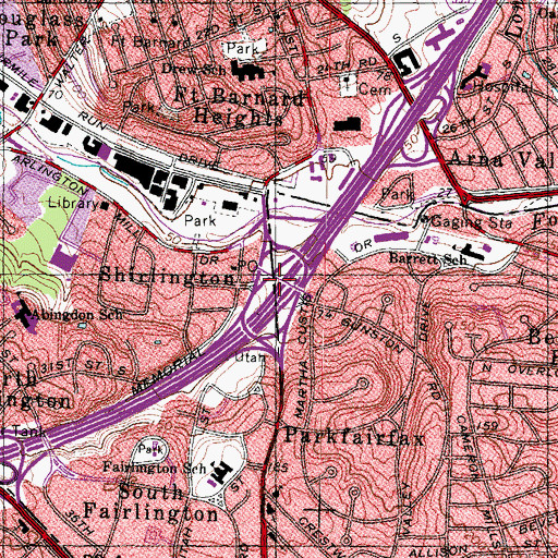 Topographic Map of Interchange 6, VA