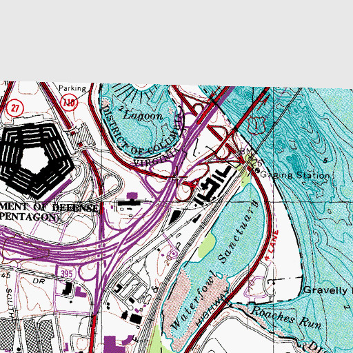 Topographic Map of Interchange 10, VA