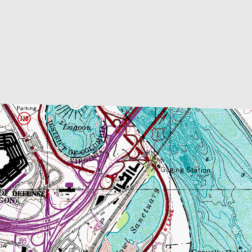 Topographic Map of Interchange 11, VA