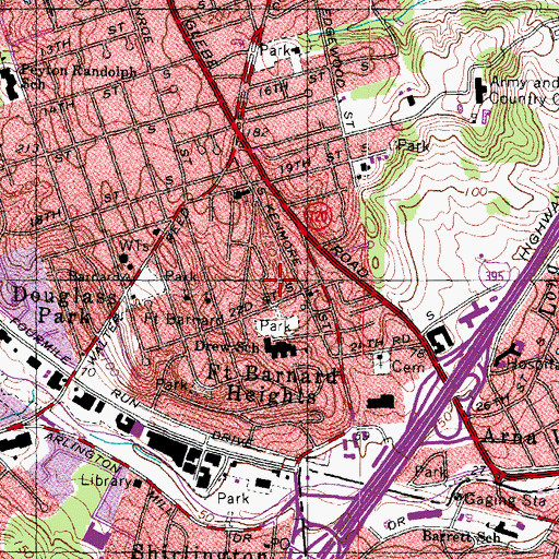 Topographic Map of Kemper School (historical), VA