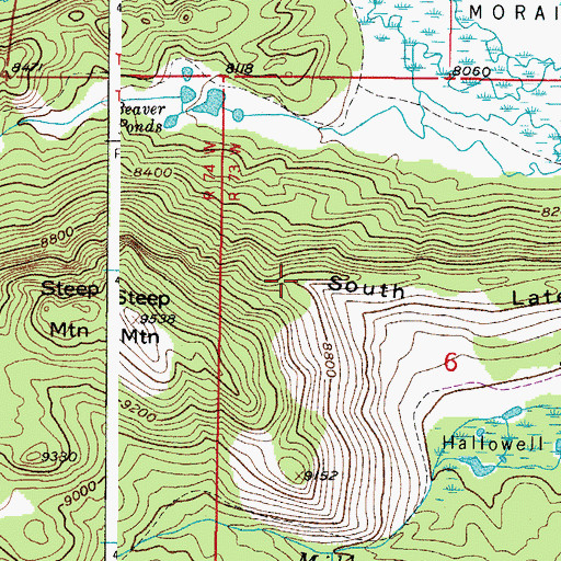 Topographic Map of South Lateral Moraine, CO