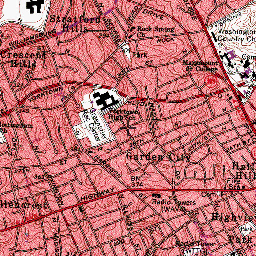 Topographic Map of Millburn Terrace, VA