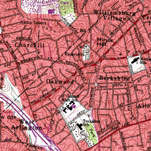 Topographic Map of Phillips Family Graveyard, VA