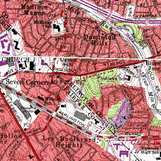 Topographic Map of Upton Hill Regional Park, VA