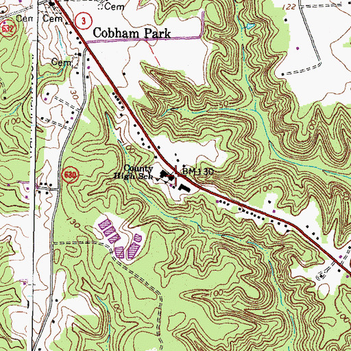 Topographic Map of Richmond County Intermediate School, VA