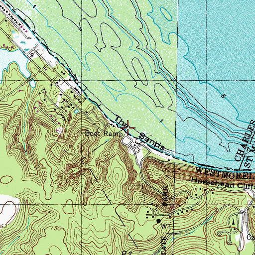 Topographic Map of Baynesville Landing, VA