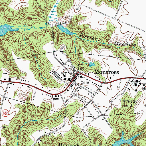 Topographic Map of Northern Neck Historical Society Research Library, VA