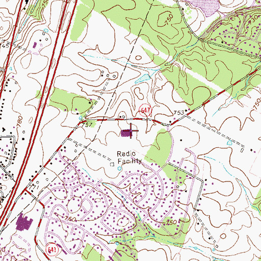 Topographic Map of Bass - Hoover Elementary School, VA