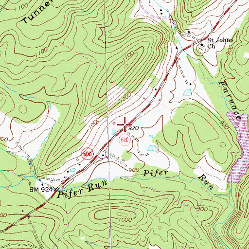 Topographic Map of Bloom (historical), VA