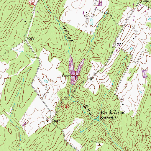 Topographic Map of Clearboard Hollow, VA
