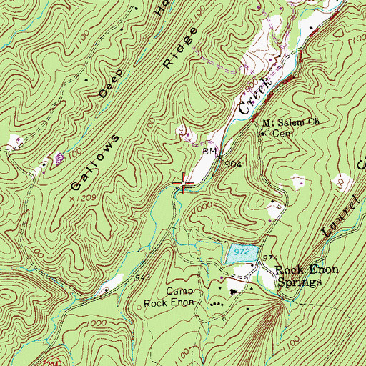 Topographic Map of Dunlap Ford, VA
