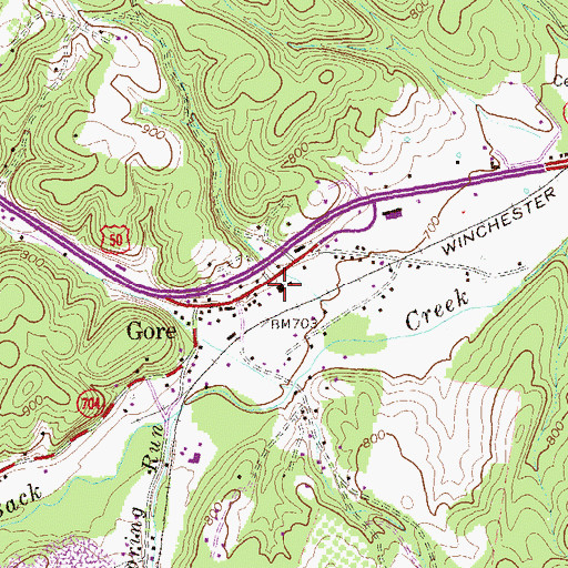 Topographic Map of Gore Elementary School, VA