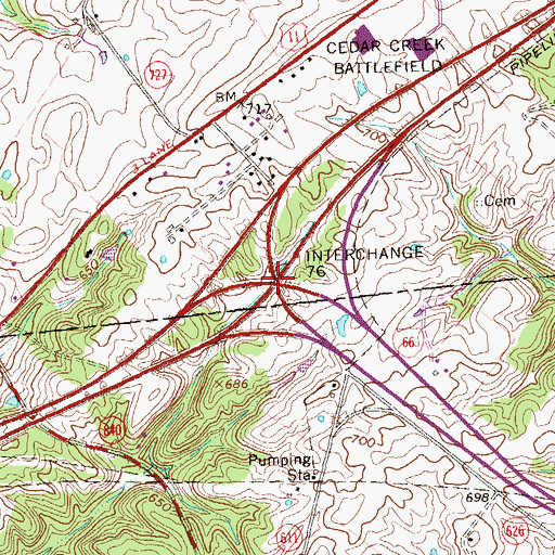 Topographic Map of Interchange 300, VA