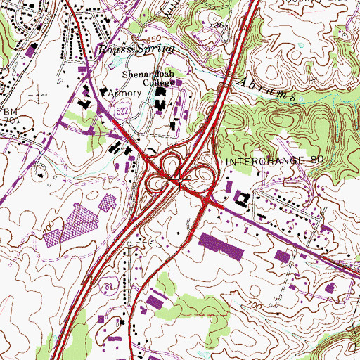 Topographic Map of Interchange 313, VA