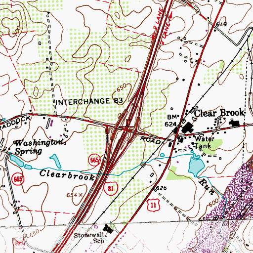 Topographic Map of Interchange 321, VA