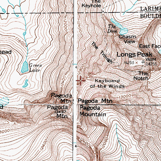 Topographic Map of Keyboard of the Winds, CO