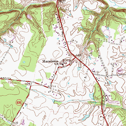 Topographic Map of Macedonia Cemetery, VA