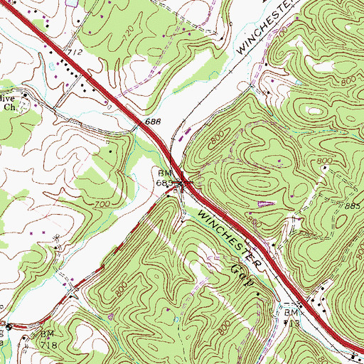 Topographic Map of McQuire, VA